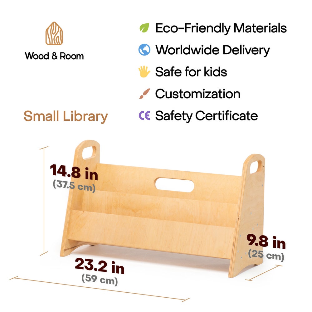 Montessori bookshelf, Toddler furniture, Wooden bookcase, Nursery decor, Toys storage, Baby Christmas gift, Kids book shelf, Bücherregal - Image 9