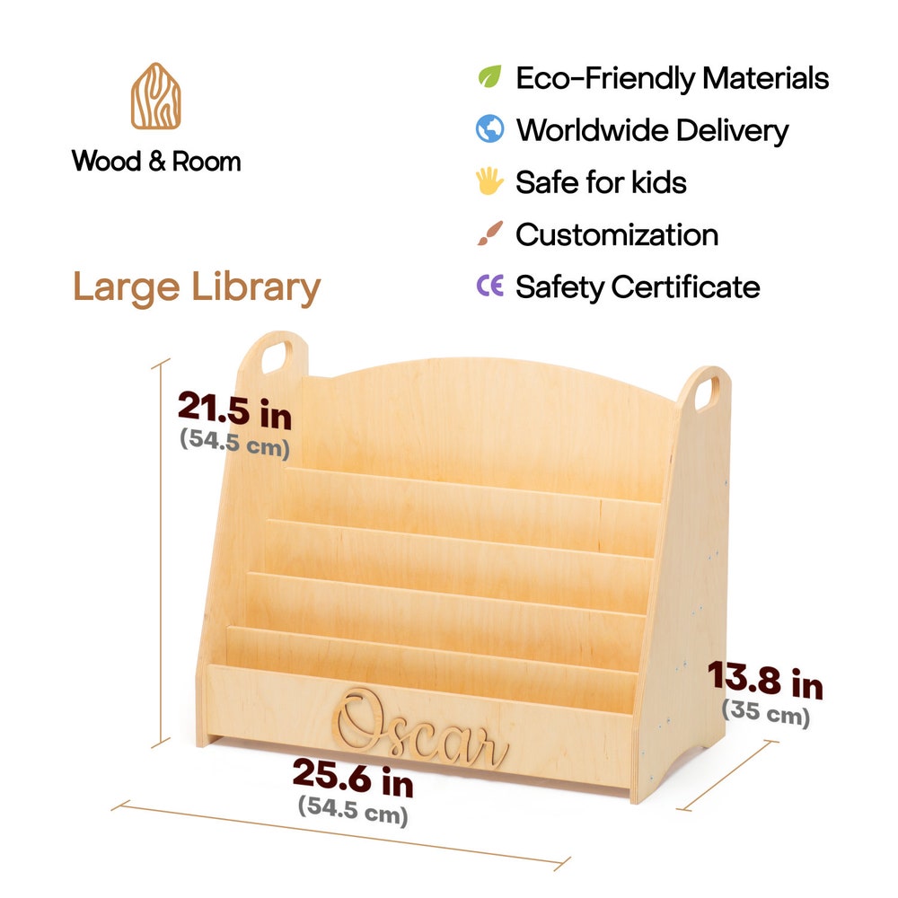 Montessori bookshelf, Toddler furniture, Wooden bookcase, Nursery decor, Toys storage, Baby Christmas gift, Kids book shelf, Bücherregal - Image 10