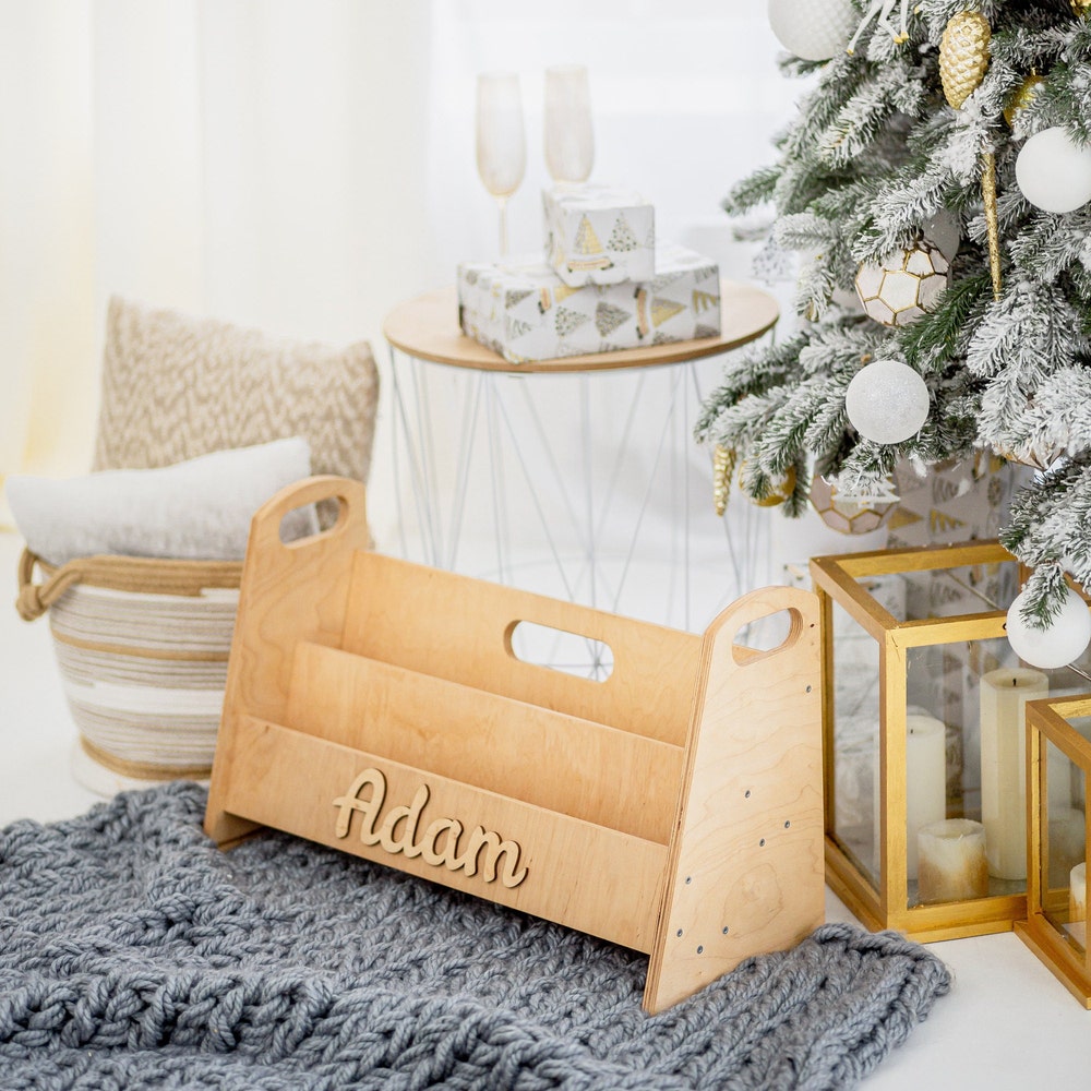 Montessori bookshelf, Toddler furniture, Wooden bookcase, Nursery decor, Toys storage, Baby Christmas gift, Kids book shelf, Bücherregal - Image 4