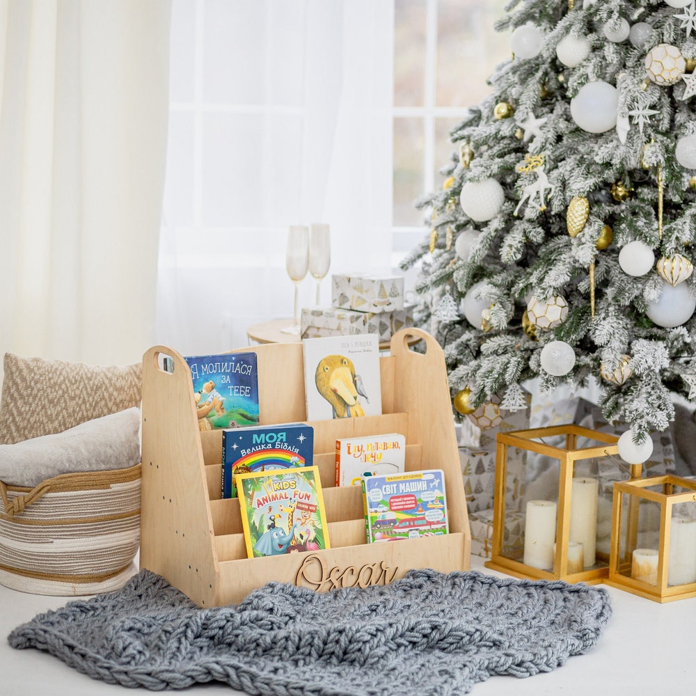 Montessori bookshelf, Toddler furniture, Wooden bookcase, Nursery decor, Toys storage, Baby Christmas gift, Kids book shelf, Bücherregal - Image 6