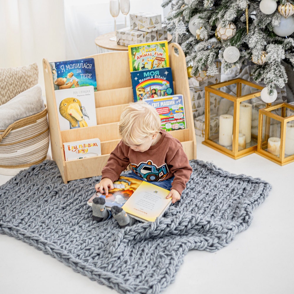 Montessori bookshelf, Toddler furniture, Wooden bookcase, Nursery decor, Toys storage, Baby Christmas gift, Kids book shelf, Bücherregal - Image 3