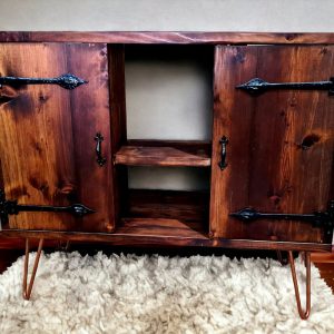 Tv stand storage Industrial Rustic Sideboard Vintage end table cupboard bottles display shelving storage Furniture reclaimed console table