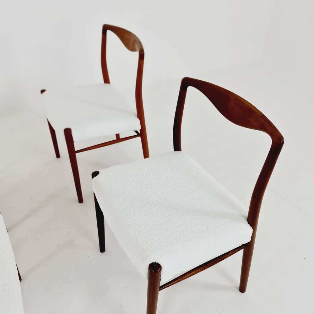 Mid Century Danish Teak and Fabric Chair by Kai Lyngfeldt Larsen, 1960s Set of 4 - Image 4