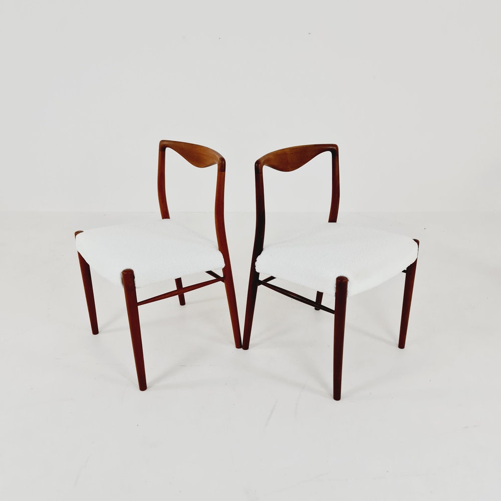 Mid Century Danish Teak and Fabric Chair by Kai Lyngfeldt Larsen, 1960s Set of 4 - Image 7