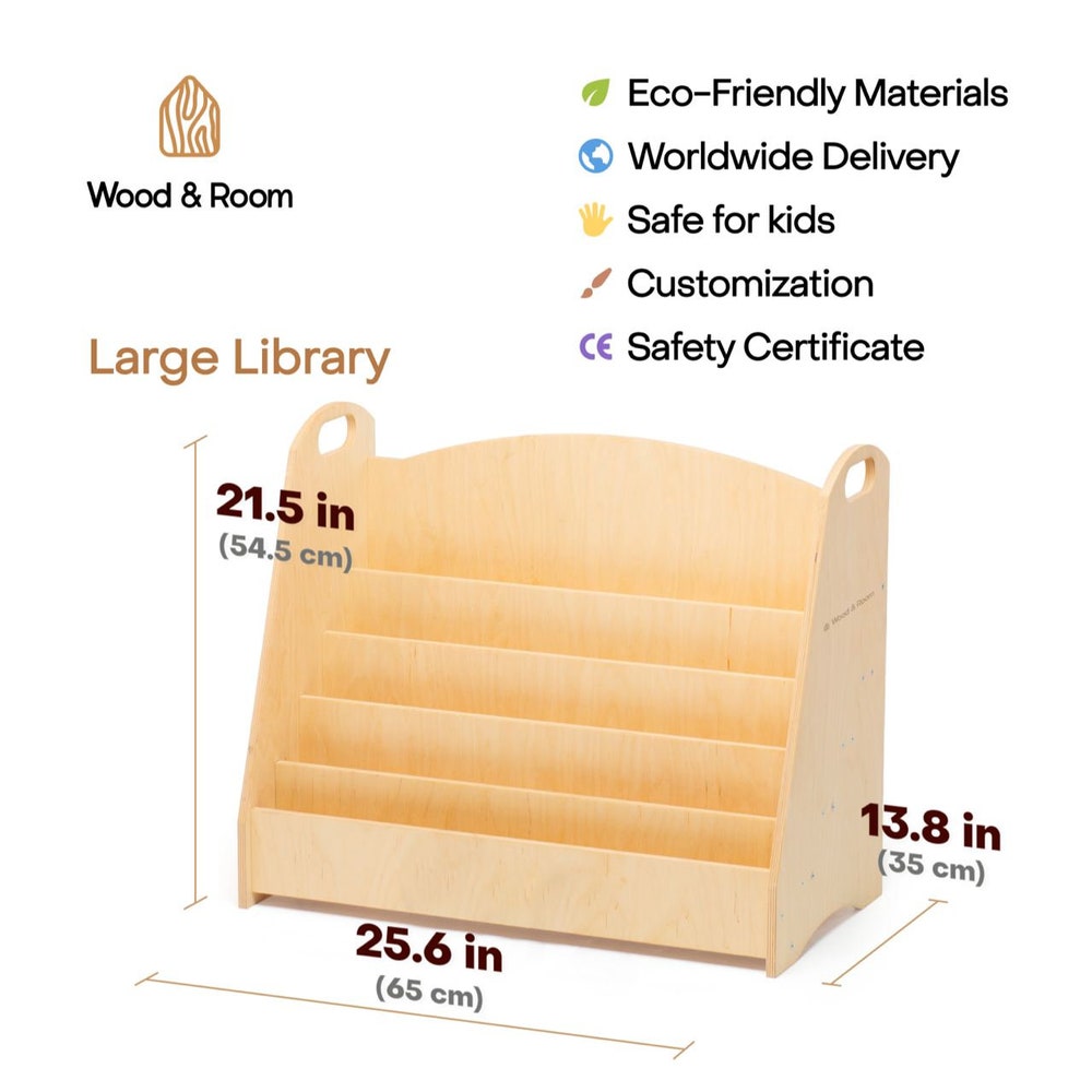 Montessori bookshelf - Montessori furniture, Wood Toddler Bookcase, Shelf for kids, Modern bookshelf, Nursery wood decor - Image 11