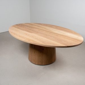 il_1000x1000.5535225325_2c4y.jpg Solid Oak Dining Table, Elliptical Oval Pedestal Table, Custom Wood Dining Room Table, Custom Oval Oak Dining Table, Pedestal Dining Table