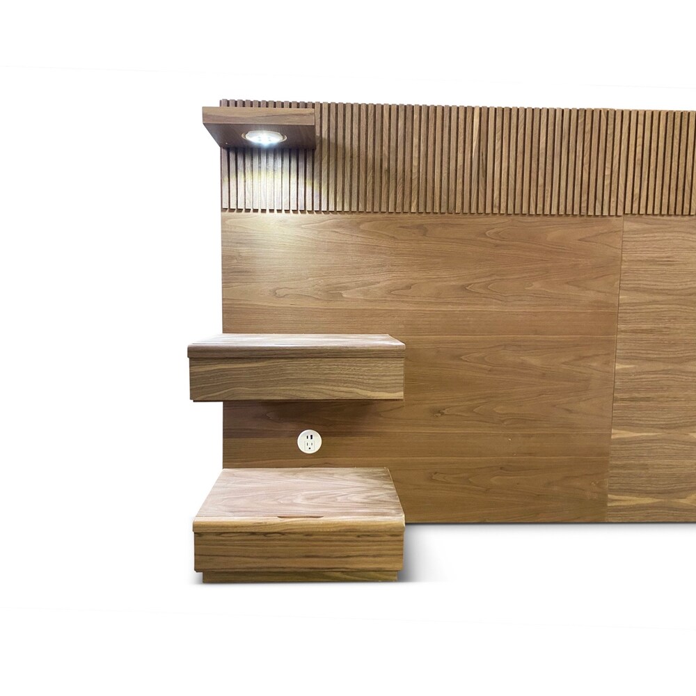 Wooden Bed Headboard Gift for Wife - Handmade Lone Flute Headboard - Customized Walnut Wood Furniture - Mid Century Modern Headboard - Image 5