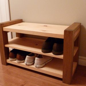 30 inches Rustic Entryway Bench, Modern Entryway Bench, Bench Storage, Shoe Organizer, Entryway Bench, Shoe Bench Wood
