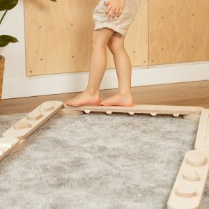 Natural balance beam set from 8 beams, Montessori wooden toy, happymoon, child's gift, wooden gym complex, wooden balance board