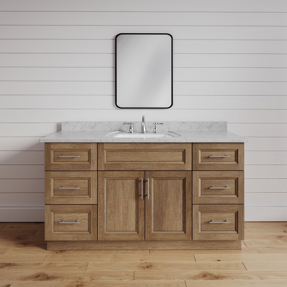 48" Bathroom Vanity for Single Sink, Fully Assembled, Brown Toffee Stained Wood Bathroom Furniture with Drawers and Sink Base