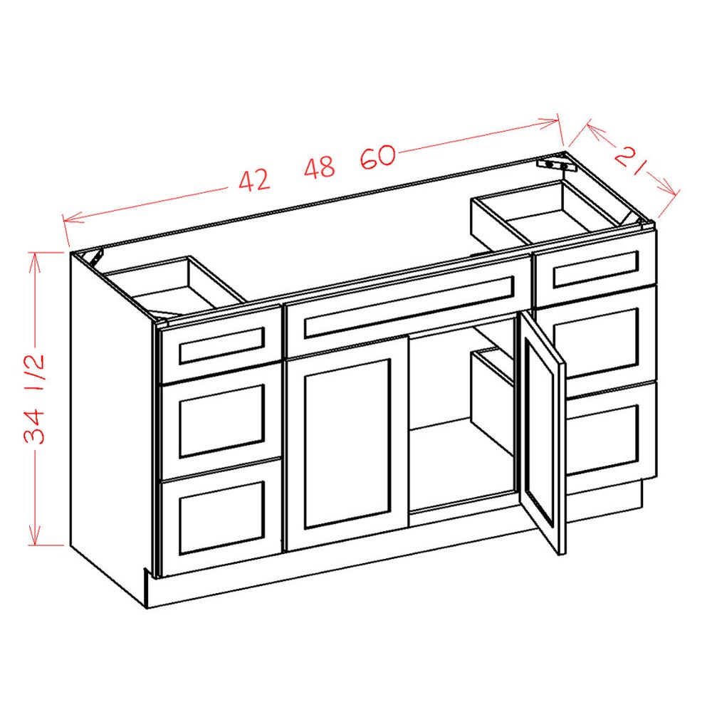 48" Bathroom Vanity for Single Sink, Brown Toffee Stained Wood Bathroom Furniture with Drawers, Traditional Comtemporary Bath Cabinet - Image 6