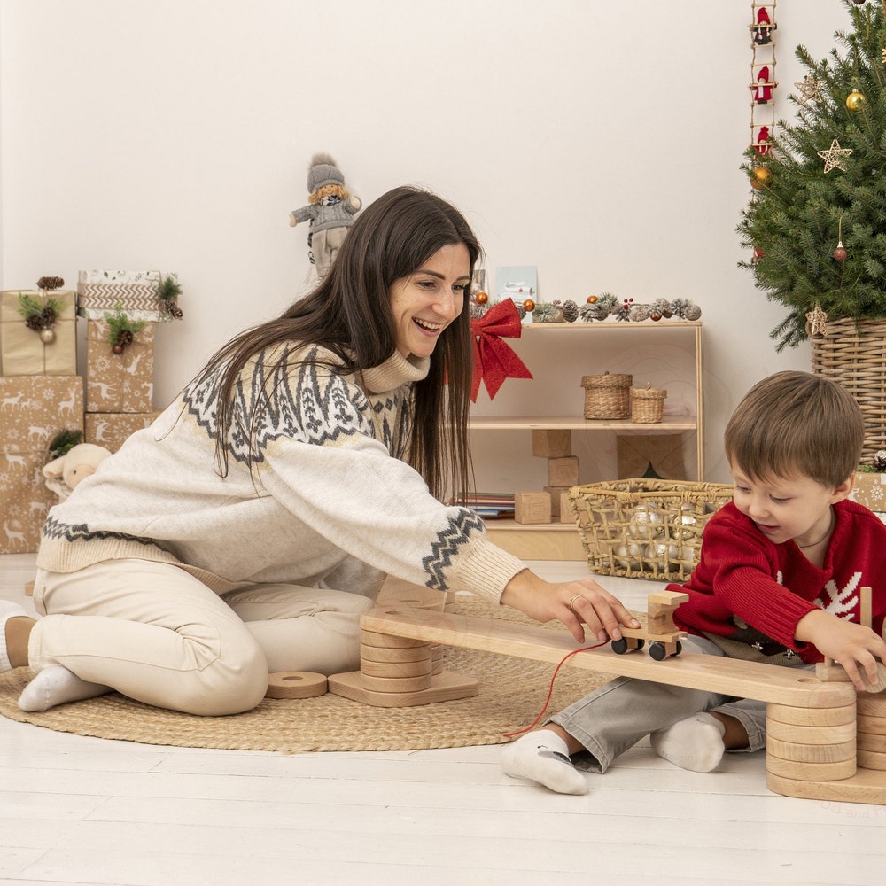 Wooden Balance Beam, Balance Toy, Montessori Balance Toys, Balance Board, Wooden gymnastic Set - Image 5