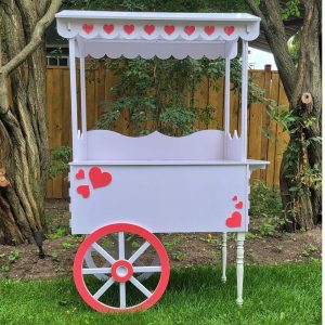 Candy Cart, Her Birthday, Pink candy cart, dessert bar & Event Decor, Party Cart, Heart style Party Decor