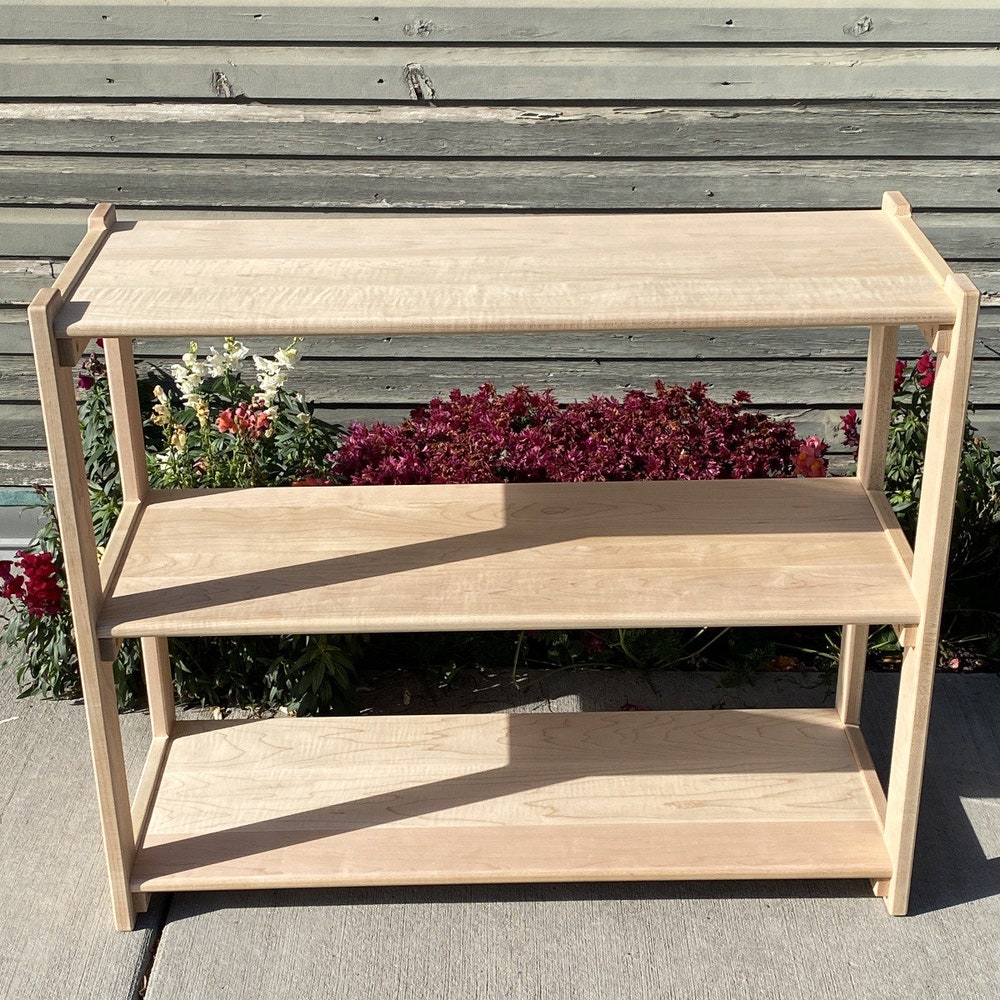 Maple 3 or 4 Shelf Open Shelving - Select 28 inch or 36 inch Lengths: Solid Wood Made in USA - Image 3