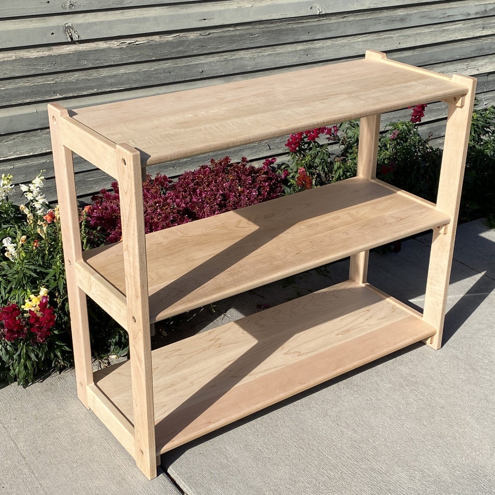 Maple 3 or 4 Shelf Open Shelving - Select 28 inch or 36 inch Lengths: Solid Wood Made in USA - Image 4