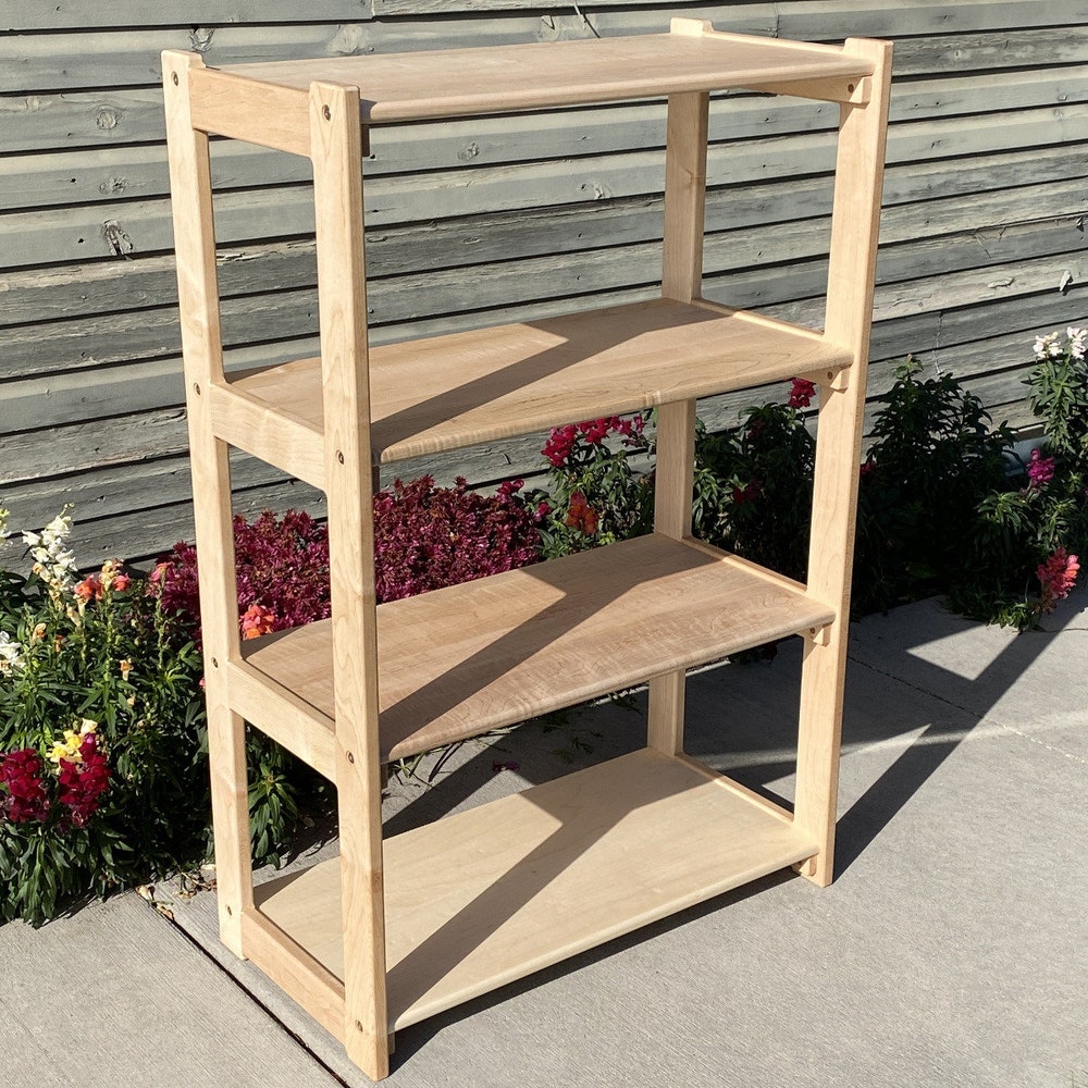 Maple 3 or 4 Shelf Open Shelving - Select 28 inch or 36 inch Lengths: Solid Wood Made in USA - Image 6