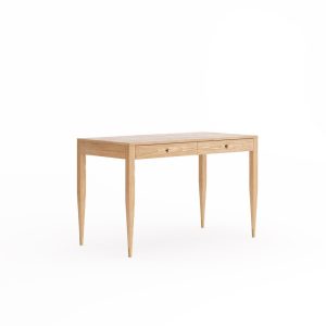 Mid century oak office desk with two solid oak drawers, study desk, modern, writing desk, solid oak desk, table, bureau, console