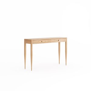 Oak console table with two drawers and four legs, hallway table, entryway table, dressing table in oak, vanity table