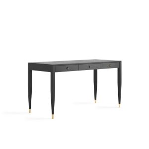 il_1000x1000.5561912177_qvcn.jpg Black oak office desk with three solid oak drawers, mid century modern, study desk, home office desk, writing desk, solid oak desk, bureau