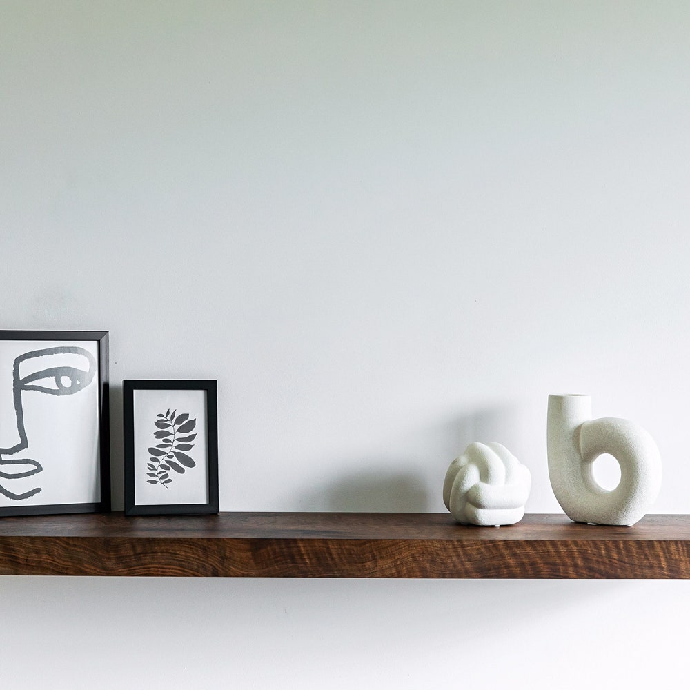 1.75" Thick Walnut Floating Shelves, Wood Floating Shelves, Custom Floating Shelves, Floating Wood Shelves for Kitchen, Live Edge Shelves - Image 9