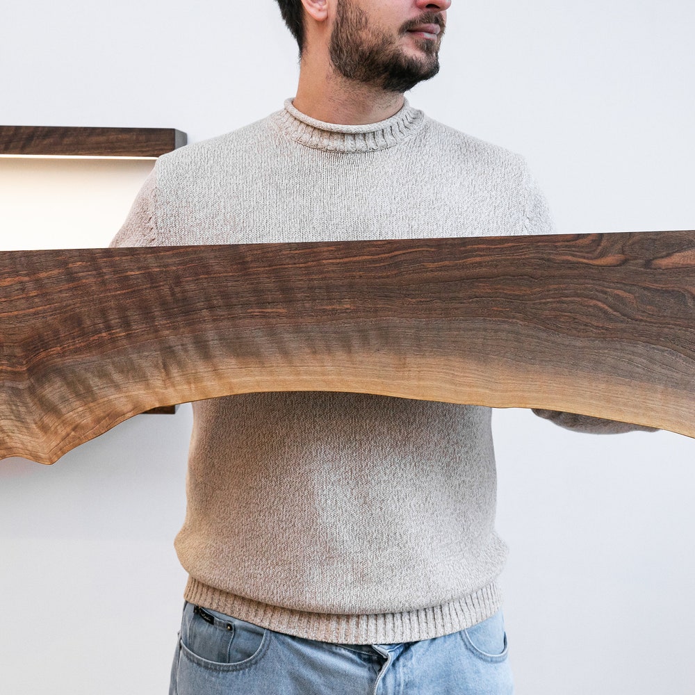 1.75" Thick Walnut Floating Shelves, Wood Floating Shelves, Custom Floating Shelves, Floating Wood Shelves for Kitchen, Live Edge Shelves - Image 11