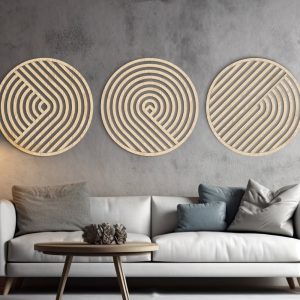 Round Wood Wall Art Set | Geometric Wood Wall Art | Modern Decor | Boho wall art | Wood wall decor | Minimalist wall art | Home decor