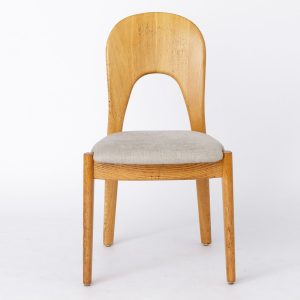 1 of 2 Oak Dining Chair by Niels Koefoed, Denmark, 1970s – Restored & Custom Upholstery