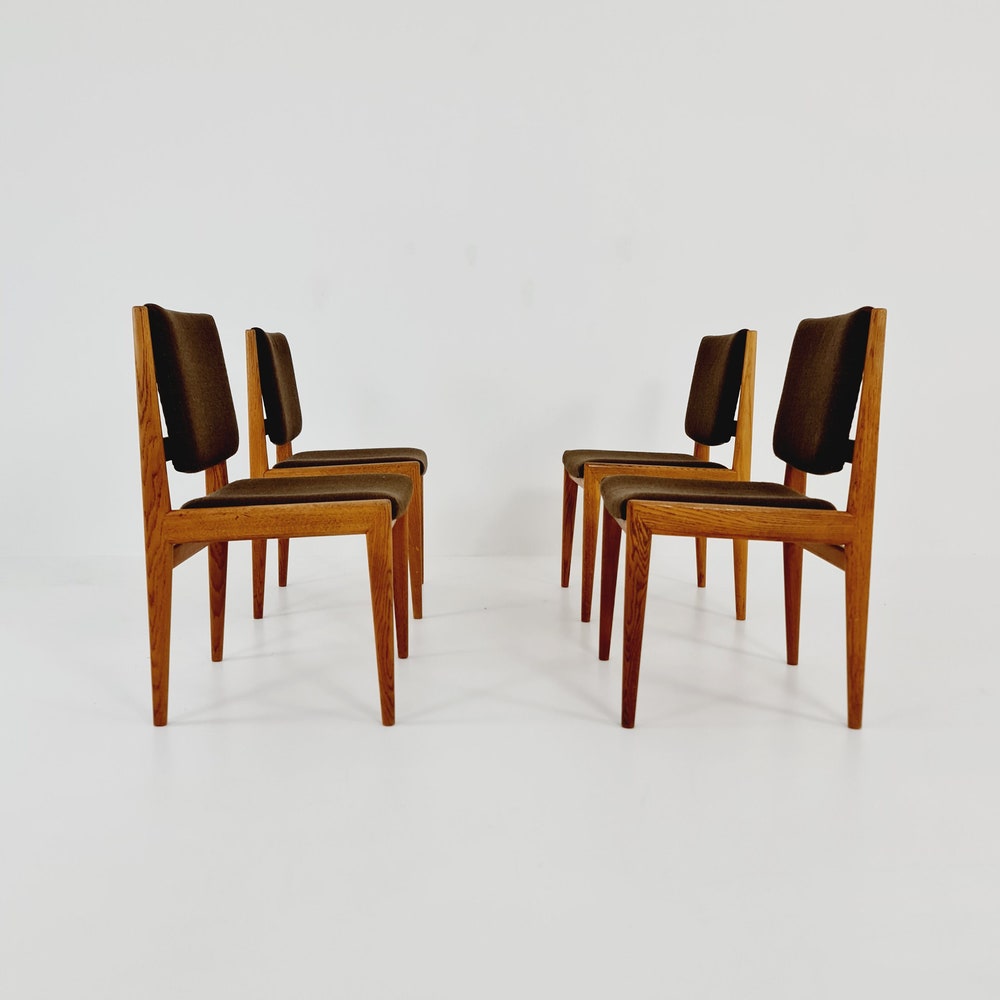 Mid century Swedish Modern Oak dining chairs by Karl Erik Ekselius, 1960s, Set of 4 - Image 6