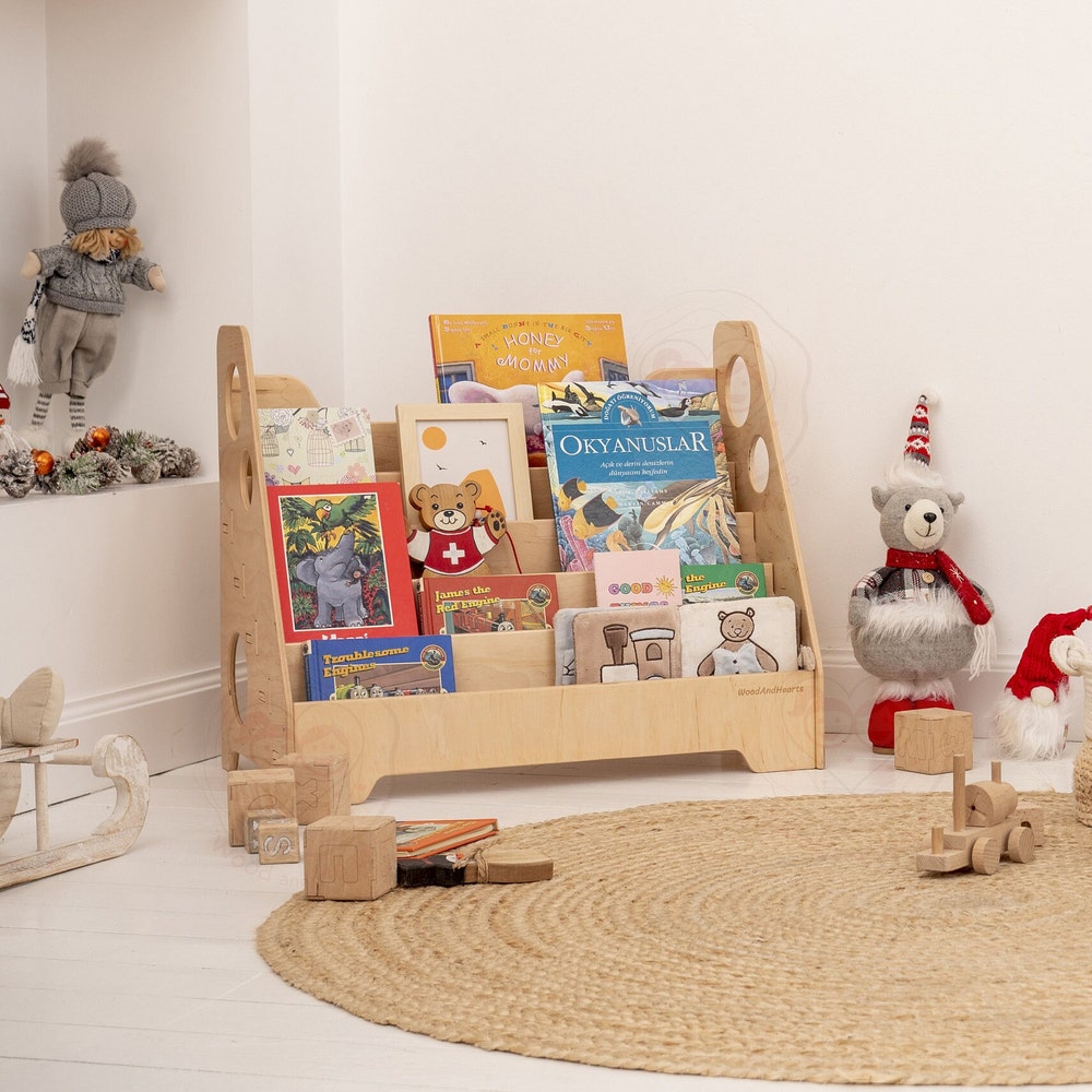 Kids Bookshelf, Nursery shelf, Kids Bookstand, Montessori furniture, Toddler Bookcase, Kids Wooden Storage, Display Shelf - Image 10
