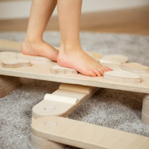 Double-sided natural balance beam set from 4, 6 or 8 beams, Montessori wooden balance toy, kids balance board, toddler gift, indoor gym