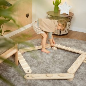 Natural balance beam set  6 beams, Montessori balance board, double-sided balance path, balance beam set for children, , kids balance toy