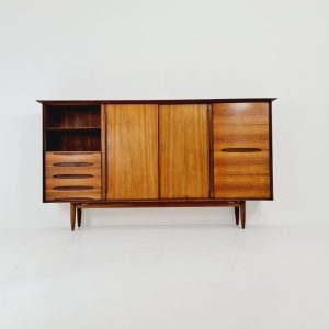 Grandeur Mid-Century German vintage highboard, sideboard by Ernst Dieter Hilker for Omnia, 1960s