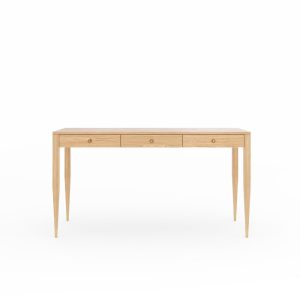 Oak office desk with three solid oak drawers, study desk, mid century modern, writing desk, solid oak desk, table, bureau, home office