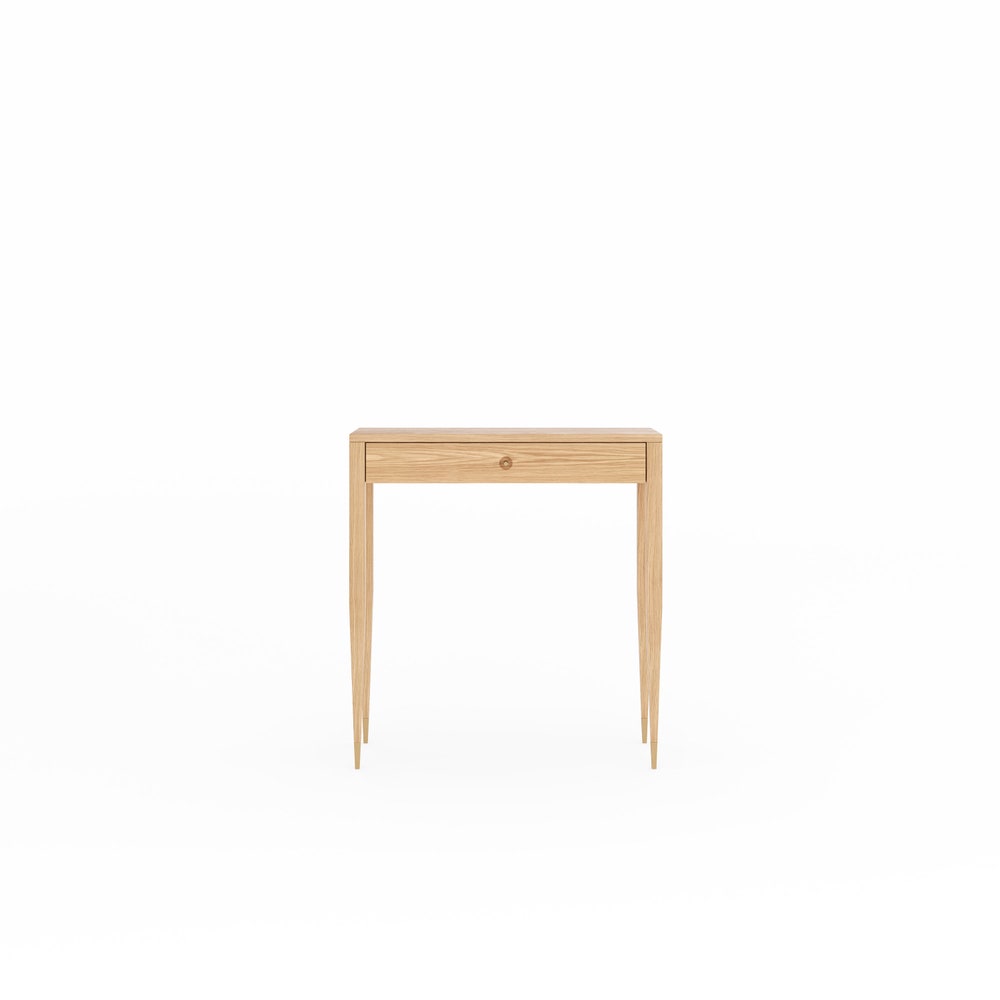 Oak console table with one drawer and four legs, hallway table, entryway table, dressing table in oak, vanity table - Image 2