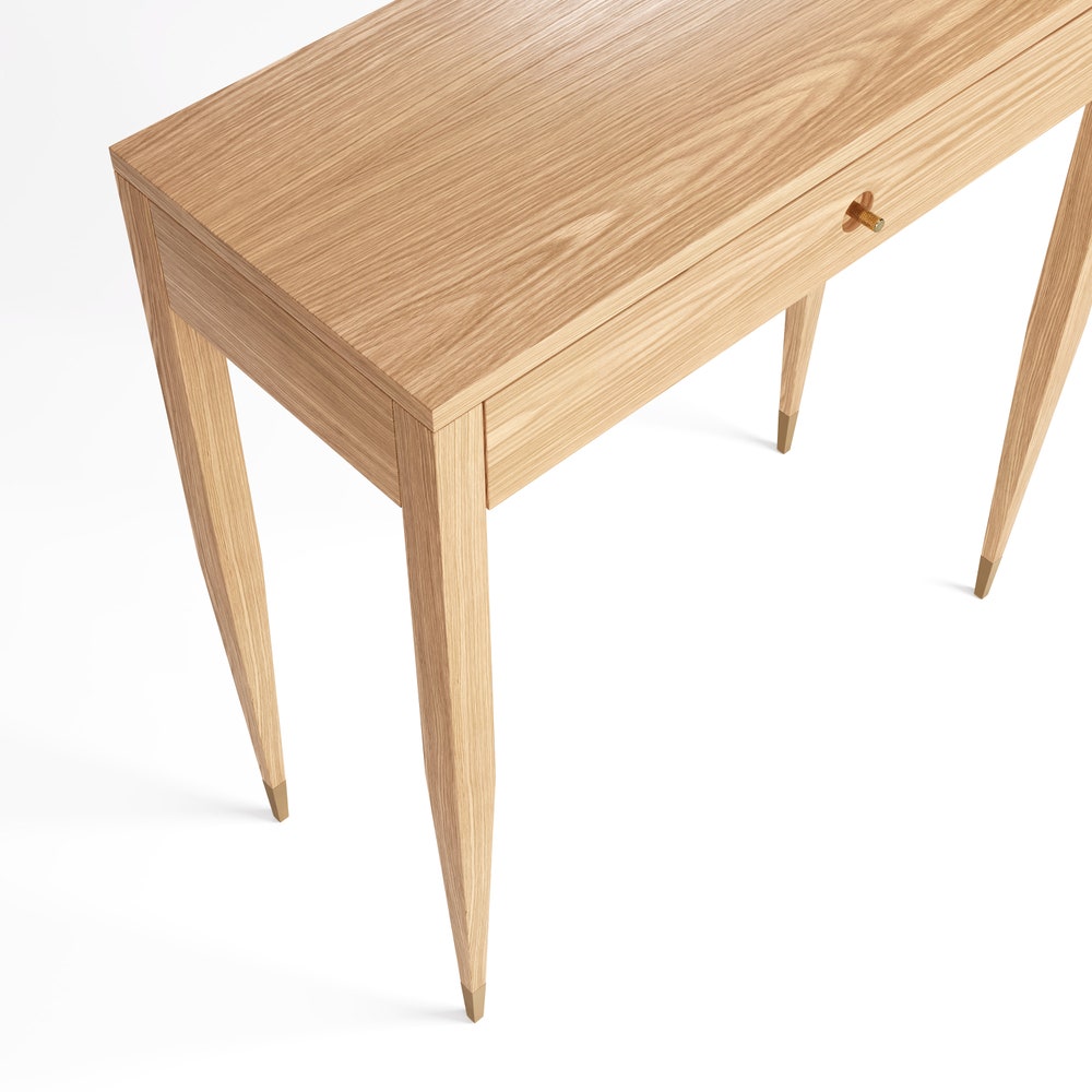 Oak console table with one drawer and four legs, hallway table, entryway table, dressing table in oak, vanity table - Image 3