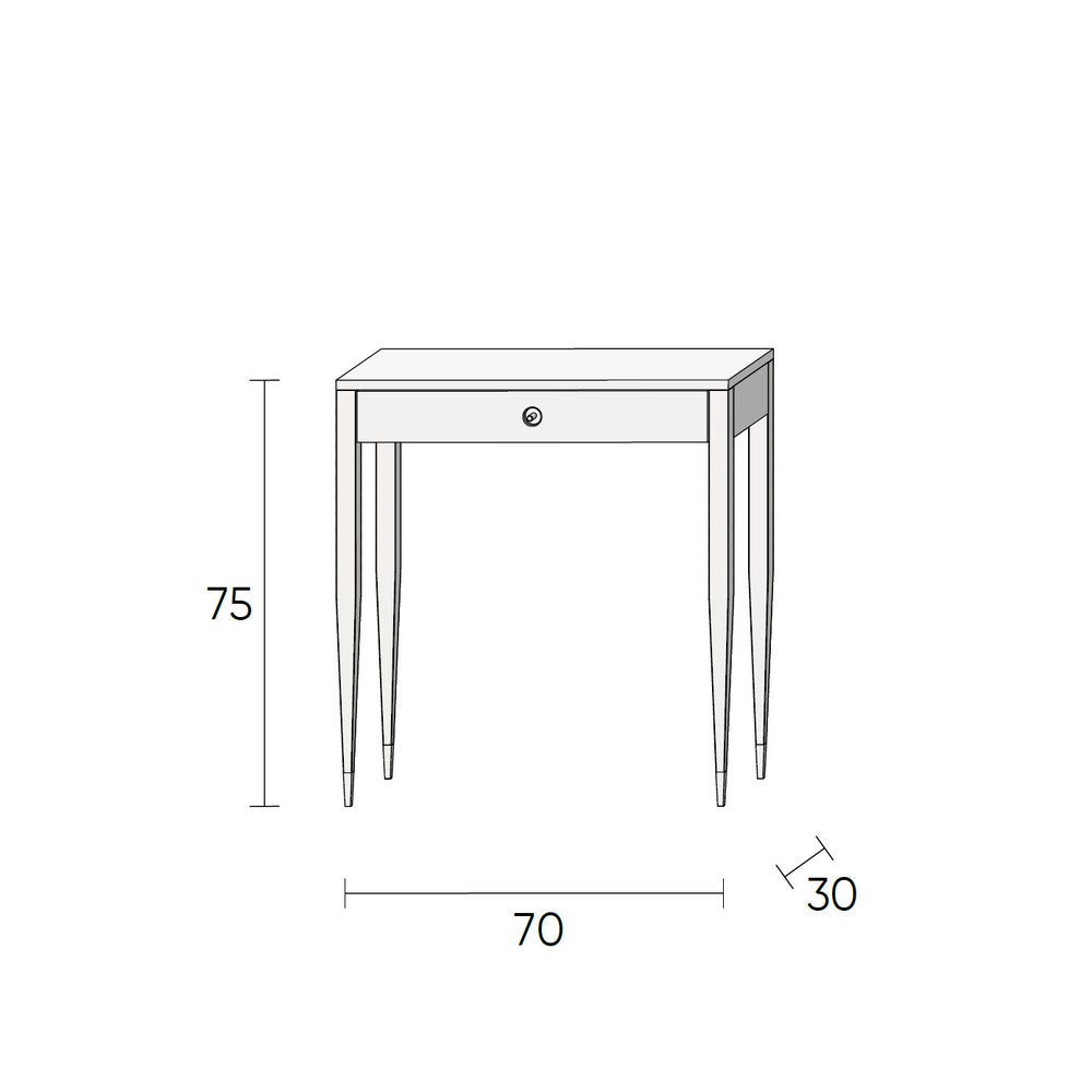 Oak console table with one drawer and four legs, hallway table, entryway table, dressing table in oak, vanity table - Image 4