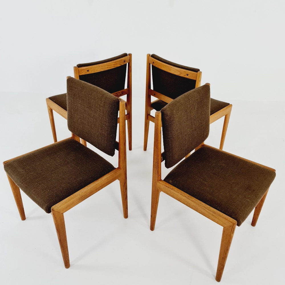 Mid century Swedish Modern Oak dining chairs by Karl Erik Ekselius, 1960s, Set of 4 - Image 11