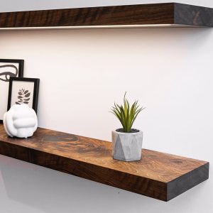 Custom Walnut Floating Shelves, Floating Book Shelves, Floating Shelves with Bracket, White Oak Floating Shelves, Wood Floating Shelf
