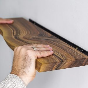 Set of 2 Live Edge Walnut Floating Shelves, Custom Wood Shelves, Wooden Shelves for Kitchen, Floating Book Shelves, Decor Floating Shelf