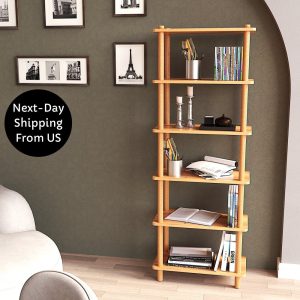 il_1000x1000.5633955273_m1w5.jpg Custom Solid Beech Wood Office Bookcase, Solid Wood Bookshelf with 6 Shelves, Office Storage Solution, Office Cabinet