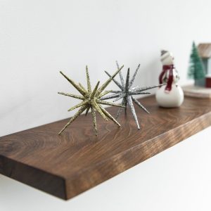 Set of 2 Walnut Floating Shelves, Custom Wood Shelves, Rustic Shelves, Bathroom Shelves with Bracket, Long Book Shelves, Oak Kitchen Shelves