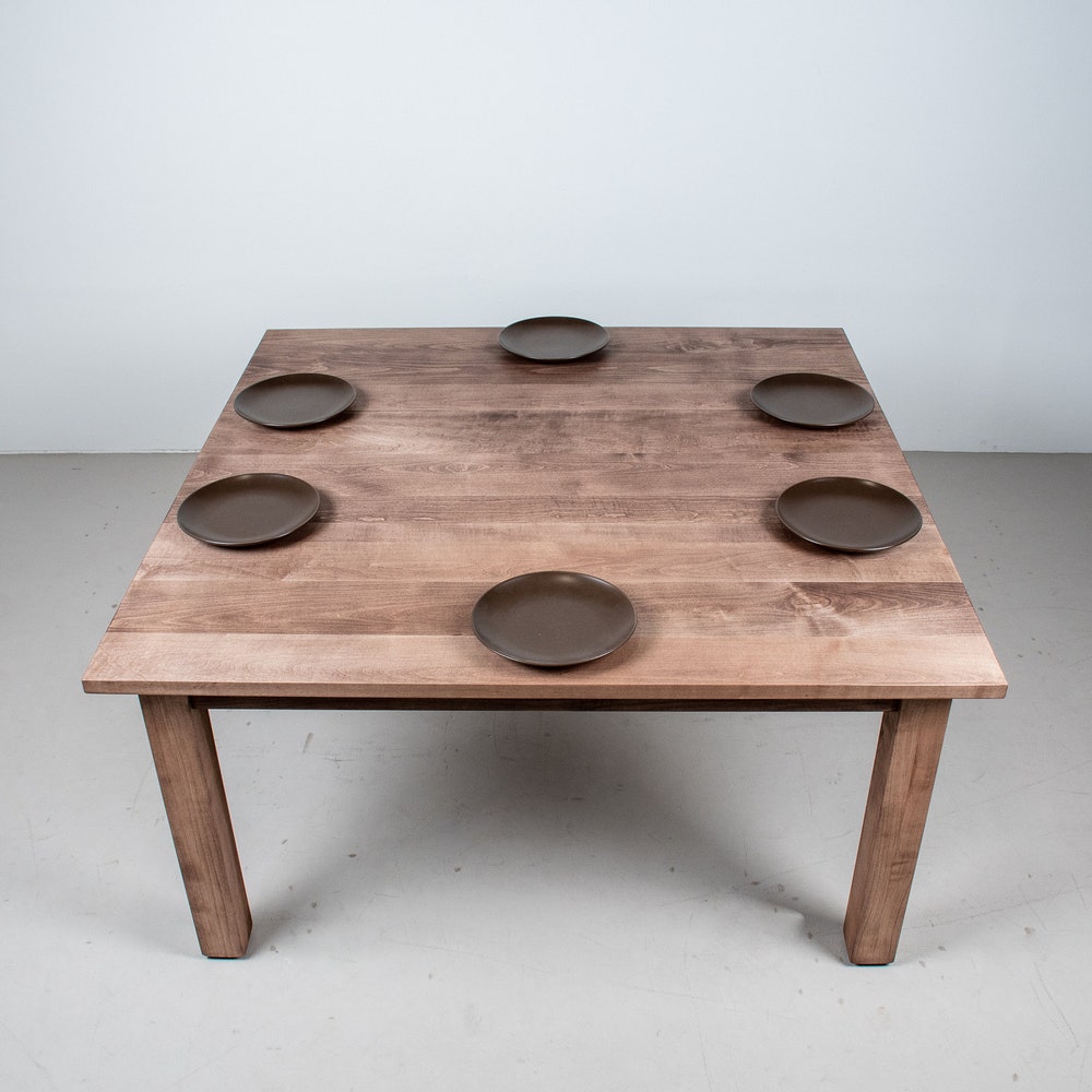 Dining Table w Leaf, Expandable Wood Table, Rectangle Parsons Table Expands to Become Square Dining Table, Unique Expandable Dining Tables - Image 4