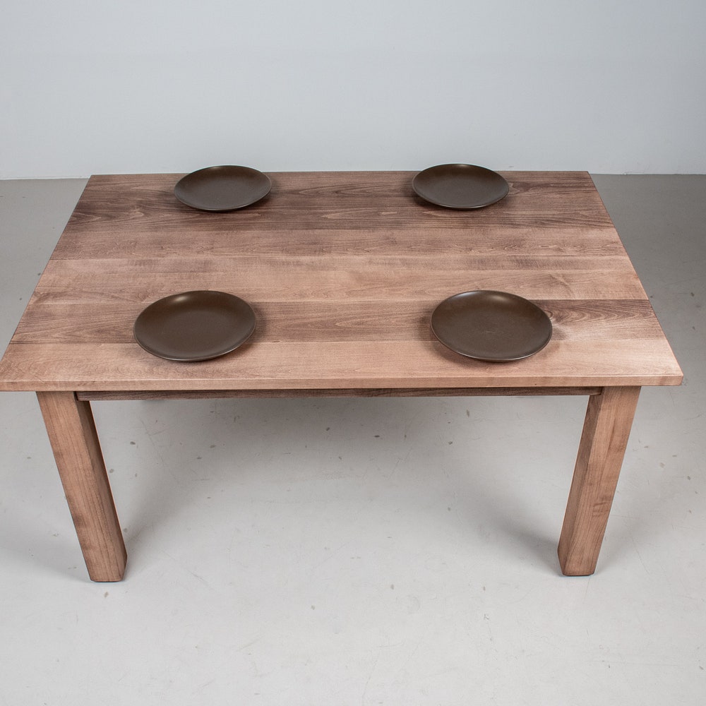 Dining Table w Leaf, Expandable Wood Table, Rectangle Parsons Table Expands to Become Square Dining Table, Unique Expandable Dining Tables - Image 3