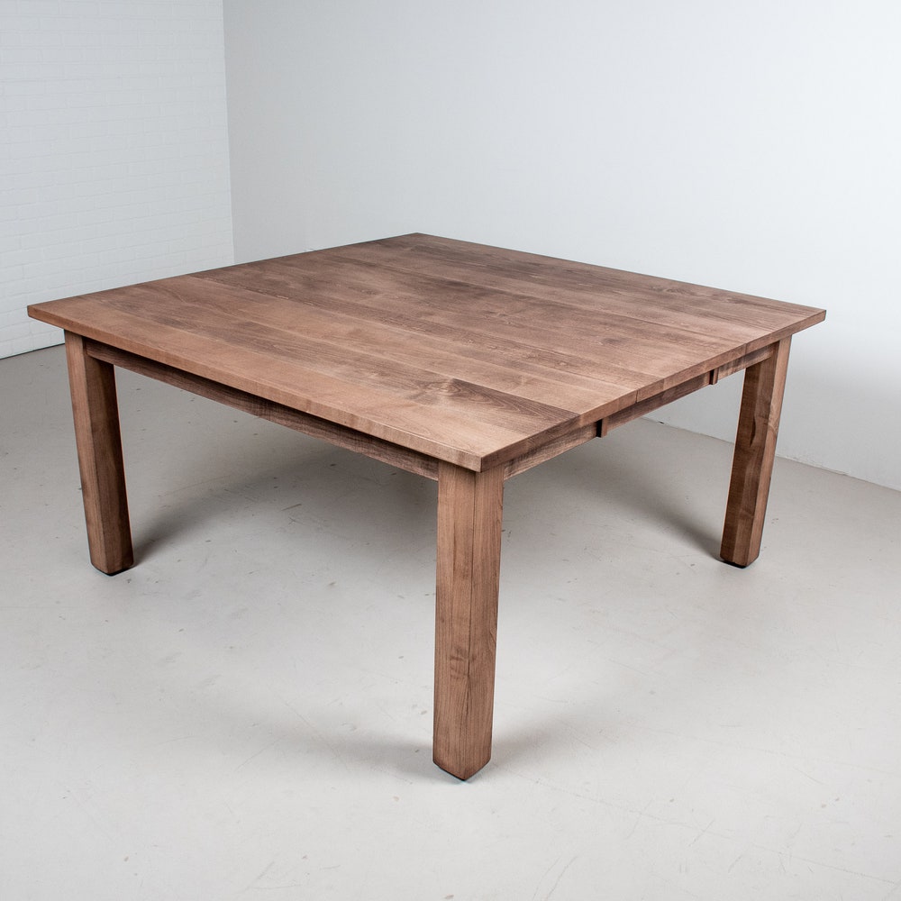 Dining Table w Leaf, Expandable Wood Table, Rectangle Parsons Table Expands to Become Square Dining Table, Unique Expandable Dining Tables - Image 2