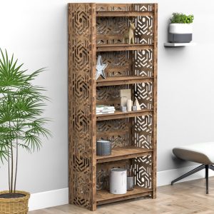 Wooden Shelves Bookshelves Bookcase Shelving Unit Bookshelf "SOLAR" Hexagonica