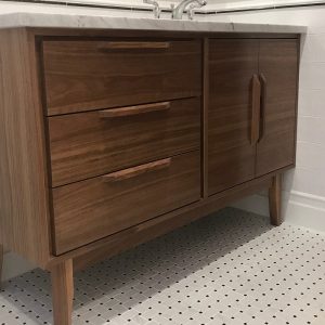 42" Bespoke Bathroom Vanity Cabinet - Right Offset Single Sink, 2 Doors, 3 Drawers - Customize to Your Unique Style