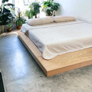 Floor Bed frame - Wooden Bed Frame Handmade Furniture - Queen Bed Frame for Couples Gift - Platform Bed for Bedroom Decor - King Bed Frame