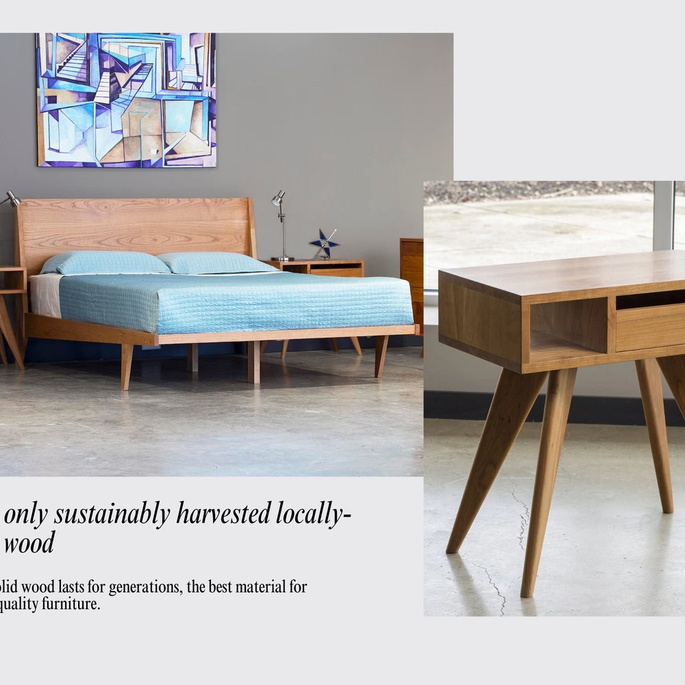 Essentials Coffee Table - Solid Wood Coffee Table - Mid-Century Modern Coffee Table in White Oak, Maple, Cherry, and Walnut - Image 9