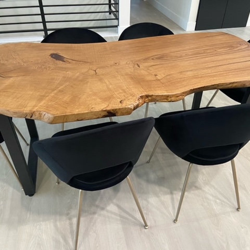 Natural wood dining table on Etsy. See more ideas about dining room table, dining room design - Image 5