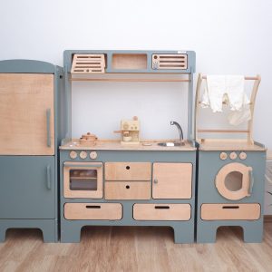 The biggest play kitchen for 10 year olds | Handmade Customizable Wooden Play Kitchen for 10 Year Old Kids | Green and Wood